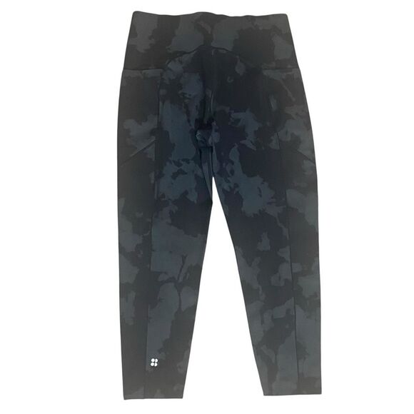 Sweaty Betty Power Leggings XL Black Gray Camo Print High Waist Gym Yoga 7/8 23” - Picture 2 of 3